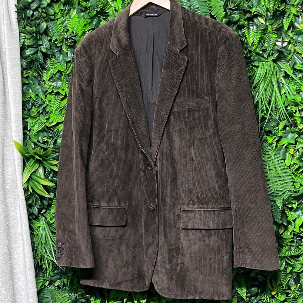Gap Blazer Men's Large Two Button‎ Corduroy Dark Brown Sport Coat Jacket